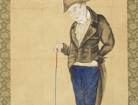 NAGASAKI-E -  Hendrik Doeff and his dog.