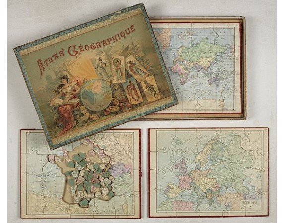 PAULY, G. -  Atlas Geographique. (Puzzle).
