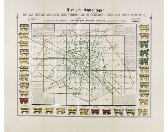 RICHARD, V. -  Tableau synoptique de la circulation des omnibus à correspondances de Paris.