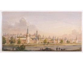 RUSSIAN SCHOOL -  (View of the Moscow Kremlin, seen from the Moskva River in the south).