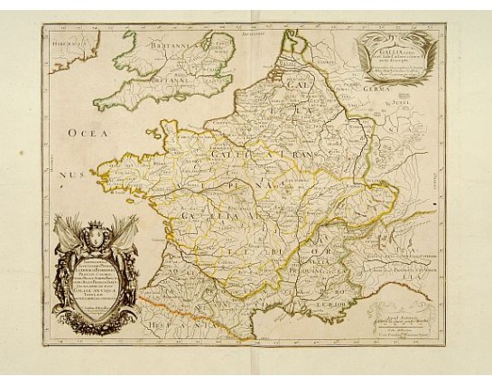 SANSON, N. / MARRIET, P. - Gallia Vetus ex C.Julii Caesaris.. SANSON, N. / MARRIET, P. - Gallia Vetus ex C.Julii Caesaris..