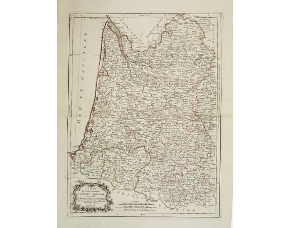 SANTINI, P. / REMONDINI, M. -  Carte des Gouvernements de Guienne et Gascogne, avec celui de Béarn et Basse Navarre. . .