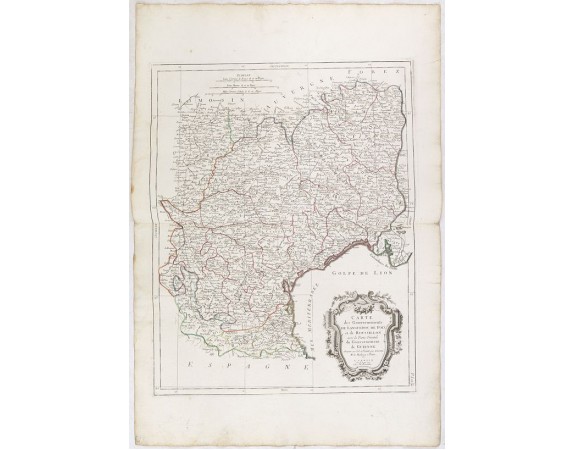 SANTINI, P. / REMONDINI, M. -  Carte des Gouvernements de Languedoc, de Foix et de Roussillon.