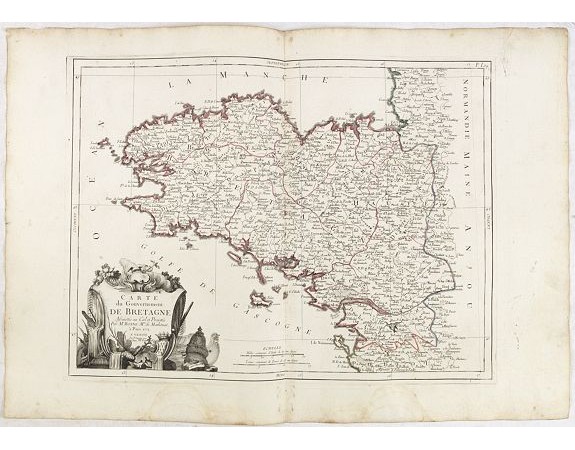 SANTINI, P. / REMONDINI, M. -  Carte du Gouvernement de Bretagne.