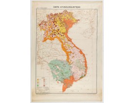 SERVICE GÉOGRAPHIQUE DE L'INDOCHINE. -  Carte de l'Indochine au 1 : 2.000.000. Carte ethnolinguistique.