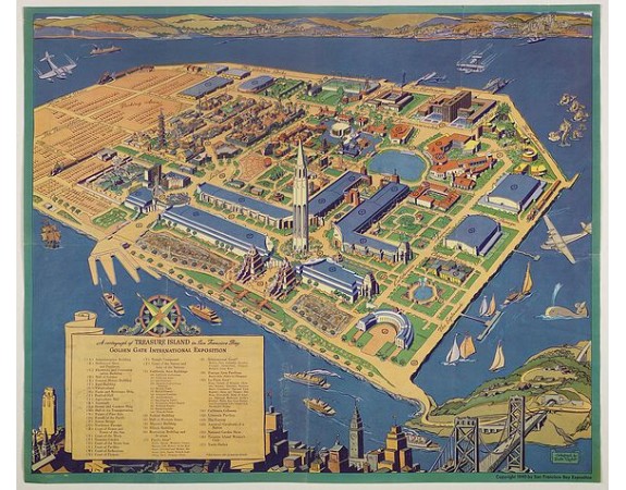 TAYLOR, R. -  A cartograph of Treasure Island in San Francisco Bay Golden Gate International Exposition;