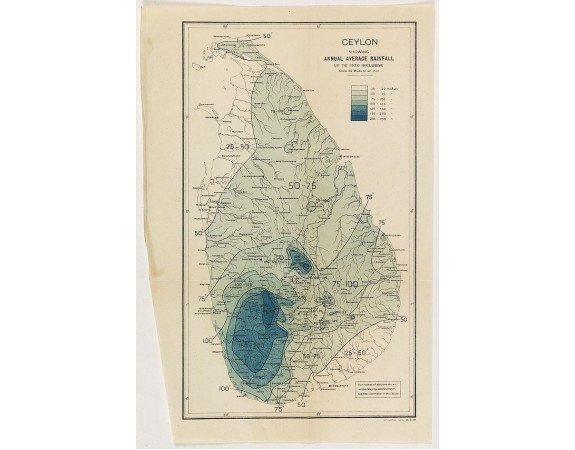 THE SURVEY OFFICE. -  Ceylon showing annual average rainfall up to 1926 inclusive.