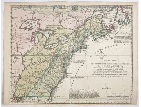 TIRION, I. -  Nieuwe Kaart van de Grootbrittannische Volkplantingen in Noord America waar in Tevens de Fransche Bezittingen en de Landen tuschen die Beide Volken. . . TIRION, I. -  Nieuwe Kaart van de Grootbrittannische Volkplantingen in Noord America waar in Tevens de Fransche Bezittingen en de Landen tuschen die Beide Volken. . .