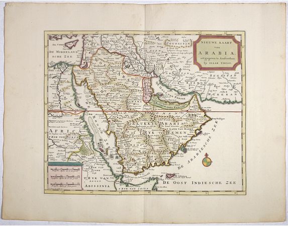 TIRION, I. - Nieuwe kaart van Arabia. TIRION, I. - Nieuwe kaart van Arabia.