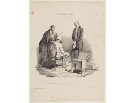 TRAVIER, C.J. -  La Caricature (Journal) Ah! docteur, ce maudit siege m'a fait bien du mal.