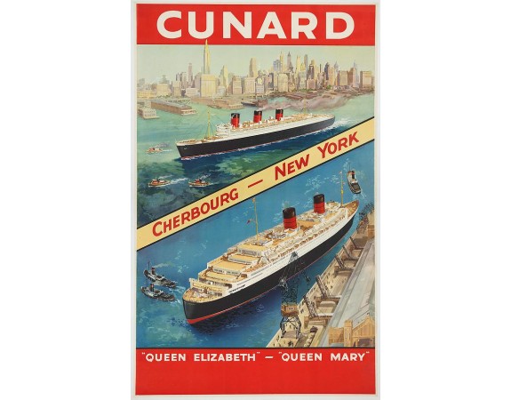 TURNER, C.E -  Cunard Cherbourg - New York.