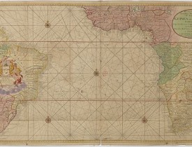 VAN KEULEN, G. -  Nieuwe Wassende Graadige Pas-kaart van de Kust van Guinea en Brasilia.