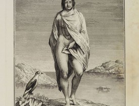 VIERO, Th. -  Uomo del Canale di Noël della terra del Fuoco, nel Mar Australe.  / Homme du Canal de Noël de la terre de Feu dans la Mer Australe.