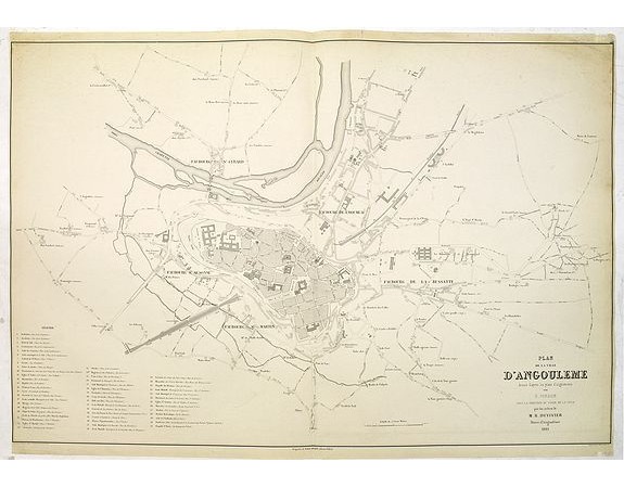 VINSON, O. -  Plan de la ville d'Angoulême.