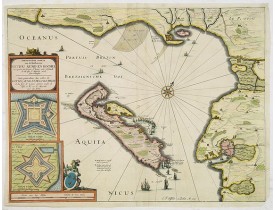 VISSCHER, C. J. -  Carte Particulière des costes de Poittou Aunis, et de la Rochelle et du fort St. Louys comme aussy de l'Isle de Ré avec ses forts.