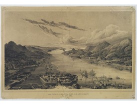 VON SIEBOLD, P. Fr. B. - Gezigt op de haven en de baai van Nagasaki..