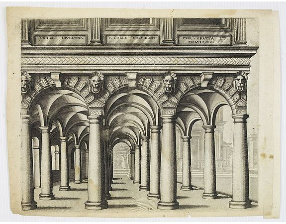 VREDEMAN DE VRIES, J. / GALLE, Th. -  Perspective print after Vredeman de Vries.