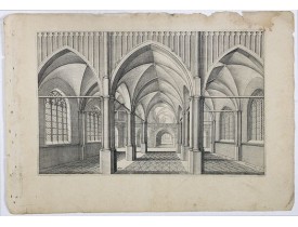 VREDEMAN DE VRIES, J. / HONDIUS, H. -  Perspective print by Vredeman de Vries. 47.