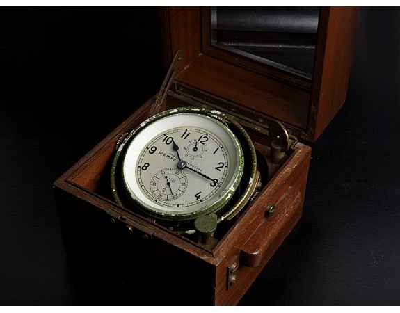 WEMPE CHRONOMETERWERKE - A two-day marine Chronometer, No. 8185. WEMPE CHRONOMETERWERKE - A two-day marine Chronometer, No. 8185.