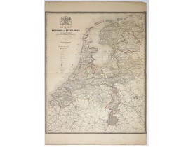 WITKAMP, P. H. -  Nieuwe kaart van het Koningrijk der Nederlanden.