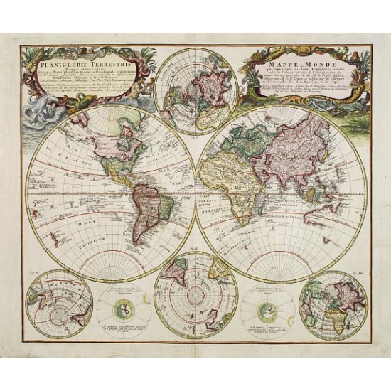 HOMANN, J.B. - Planiglobii Terrestris - Mappe-Monde HOMANN, J.B. - Planiglobii Terrestris - Mappe-Monde