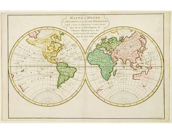 HARREVELT,E. van / CHANGUION, D.J. -  Mappe-Monde ou Description du Globe Terrestre.