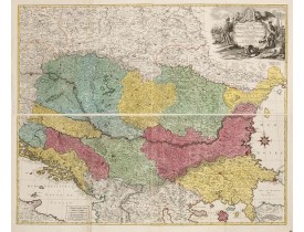 LOTTER,T. -  Carte Geographique du Theatre de la Guerre en General representant le Royaume de Hongarie la Principauté de Transylvanie, et les Royaumes de Croacie, de Dalmacie, de Esclavonie, de Bosnie, de Servie . . . avec une grande Partie de l'Etat de P