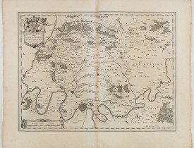 BLAEU, J. - Ager Parisiensis vulgo l'Isle de France. Fr. Guilloterius Bitur. Viu. describ. et CL.V.Petro Pithoeo I.C. dedicabat.
