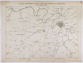 TARDIEU, P.F. -  Tableau d'assemblage de la carte des environs de Versailles dite chasses impériales.